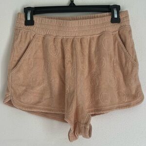 Aerie Offline Smiley Face Terry Cloth Shorts Size Small